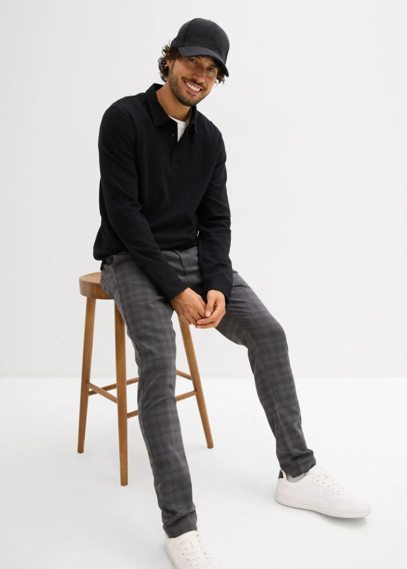 Hombre bonprix bonprix Pantalón de traje elástico, con cintura elástica, regular fit