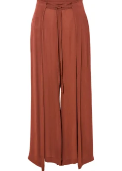 bonprix bonprix Pantalones>Pantalón de viscosa fluida Rojo cuarzo