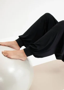 Mujer bonprix bonprix Pantalón deportivo ancho con cintura doblada