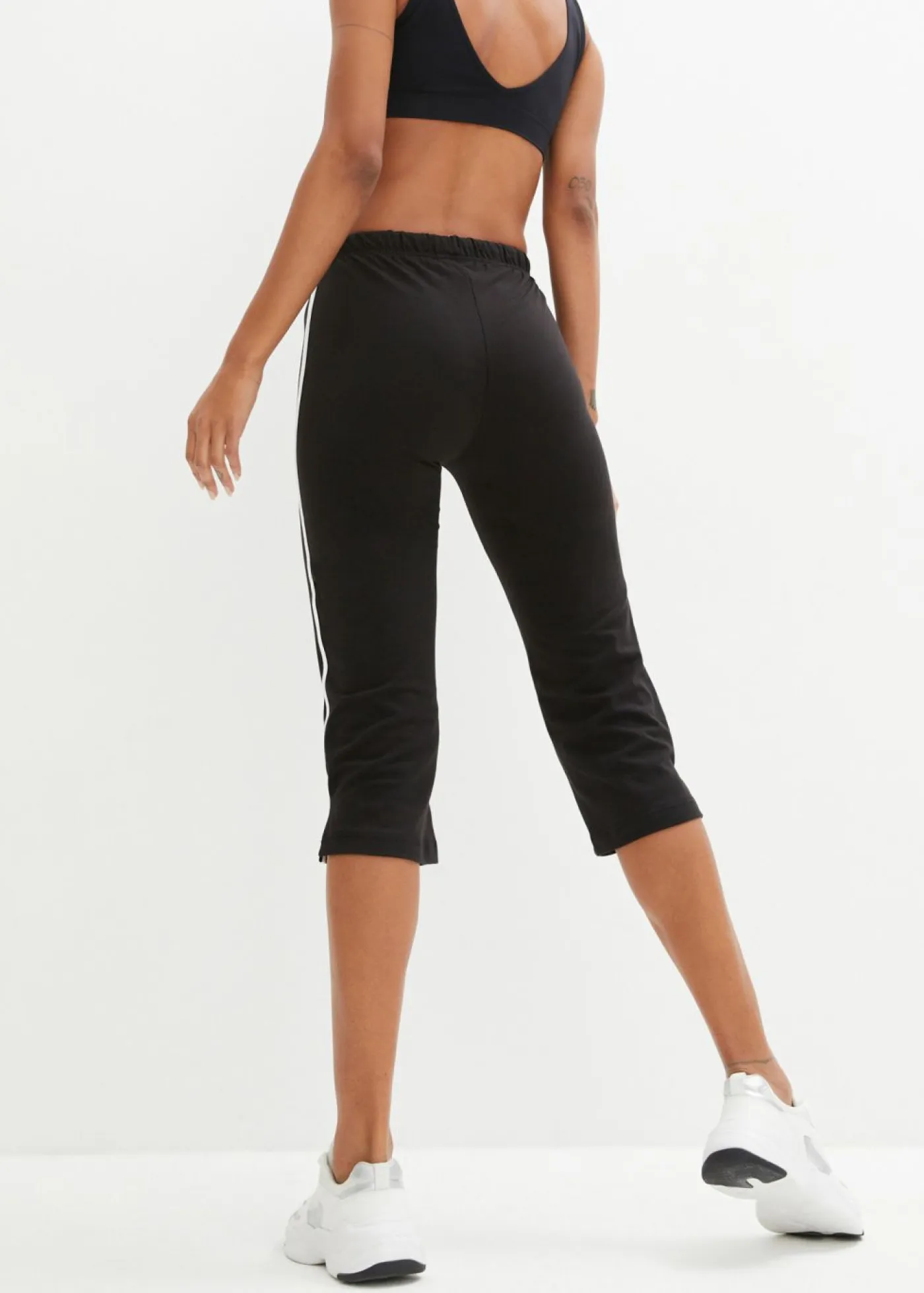 bonprix bonprix Básicos|Ropa Deportiva>Pantalón deportivo capri Negro de rayas