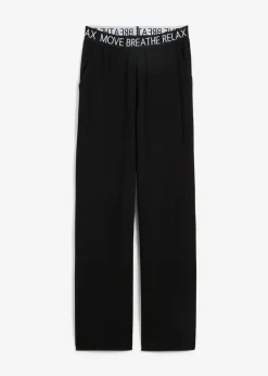 bonprix bonprix Pantalones>Pantalón deportivo con cintura elástica Negro