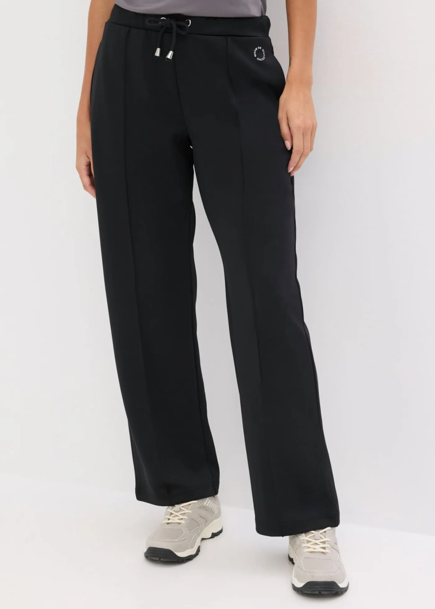 bonprix bonprix Ropa Deportiva|Pantalones>Pantalón deportivo con costuras decorativas Negro