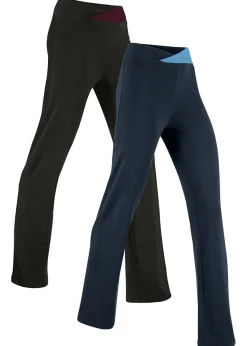 Mujer bonprix bonprix Pantalón deportivo de algodón, bootcut (2 unidades)