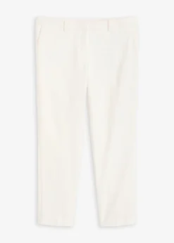 bonprix bonprix Pantalones>Pantalón ejecutivo de largo capri Blanco lana