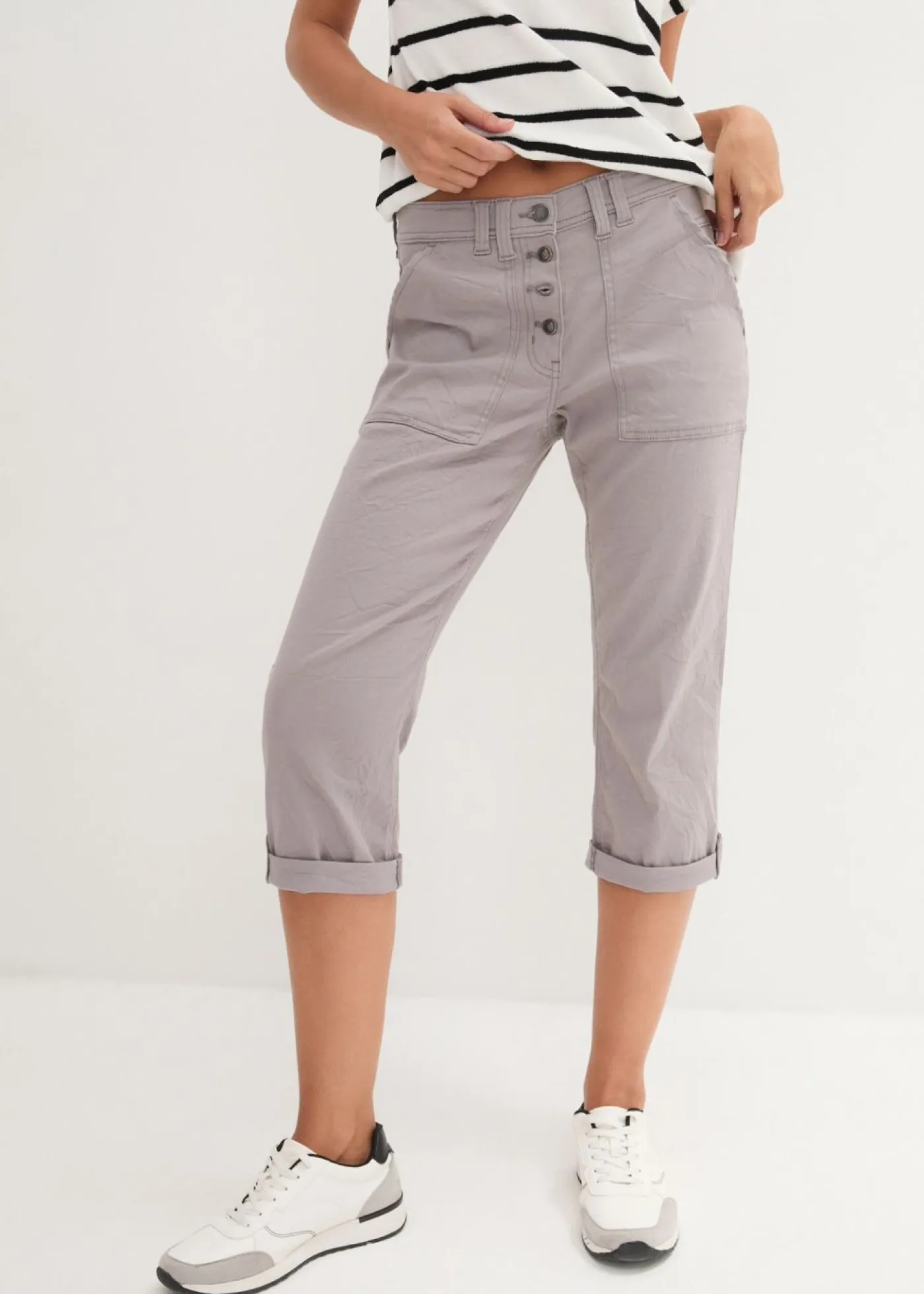 bonprix bonprix Pantalones>Pantalón elástico Gris