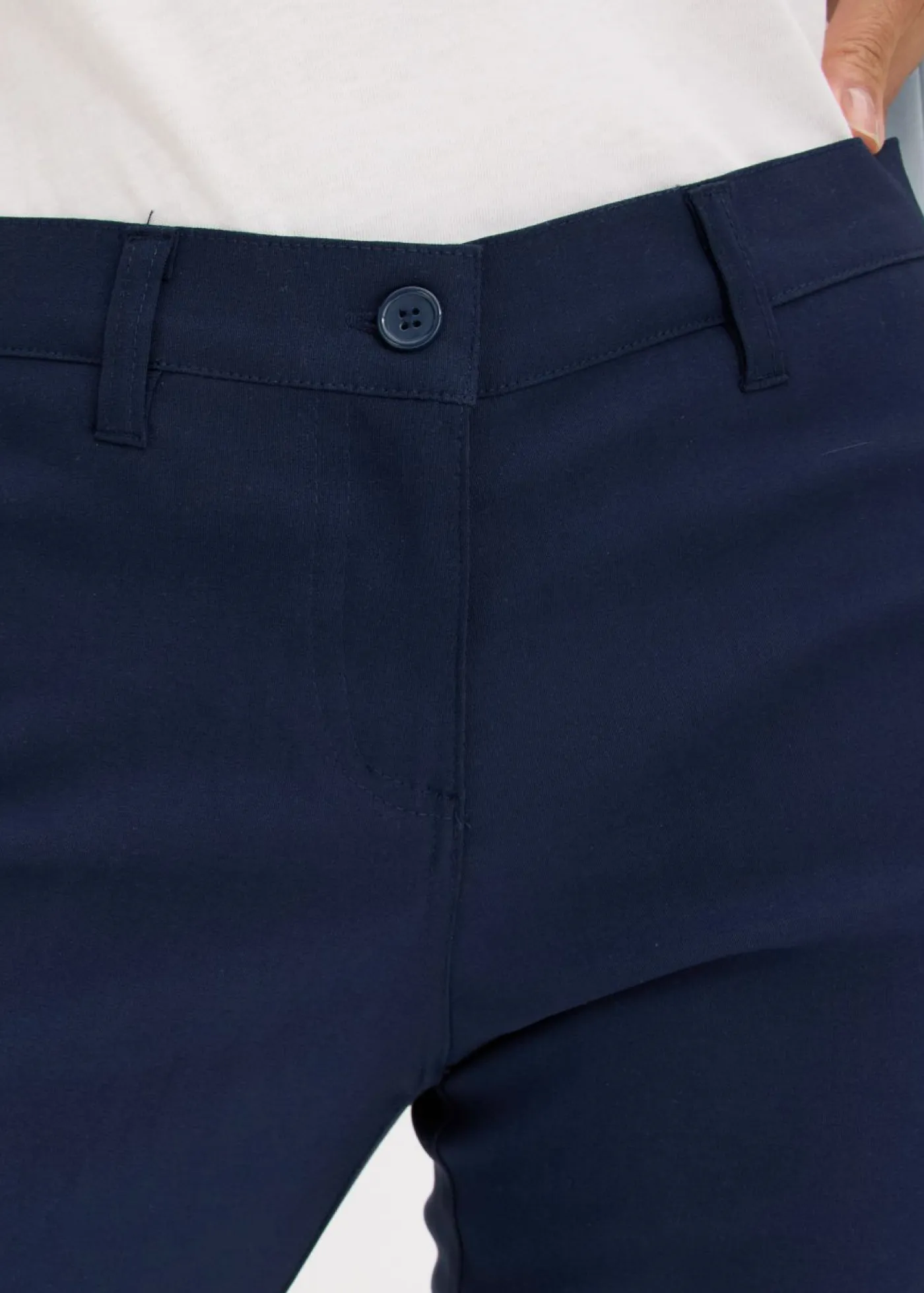 bonprix bonprix Pantalones|Tallas Pequeñas>Pantalón elástico, bootcut Azul marino