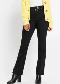 Mujer bonprix bonprix Pantalón elástico con cinturón