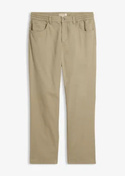 bonprix bonprix Básicos En Rebajas|Pantalones>Pantalón elástico con corte informal, cinturilla elástica y forma recta Caqui nuevo