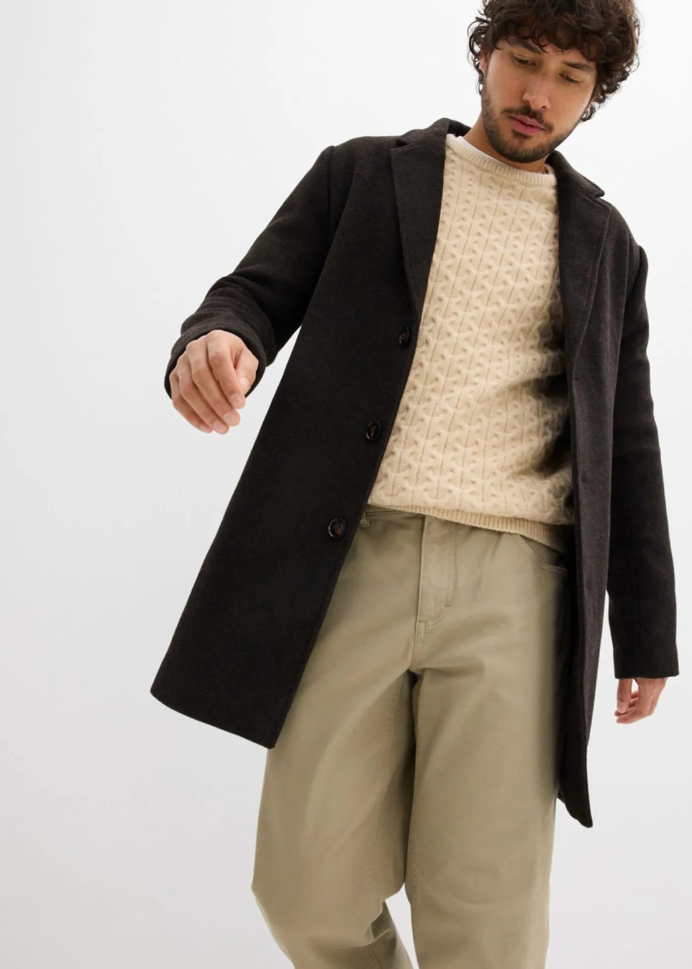 bonprix bonprix Básicos En Rebajas|Pantalones>Pantalón elástico con corte informal, cinturilla elástica y forma recta Caqui nuevo