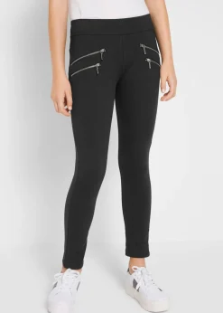 bonprix bonprix Ropa 9 A 16 Años·Pantalones Y Leggings>Pantalón elástico con mezcla de algodón orgánico Negro