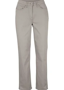 bonprix bonprix Pantalones>Pantalón elástico con perneras rectas, mid waist Plateado