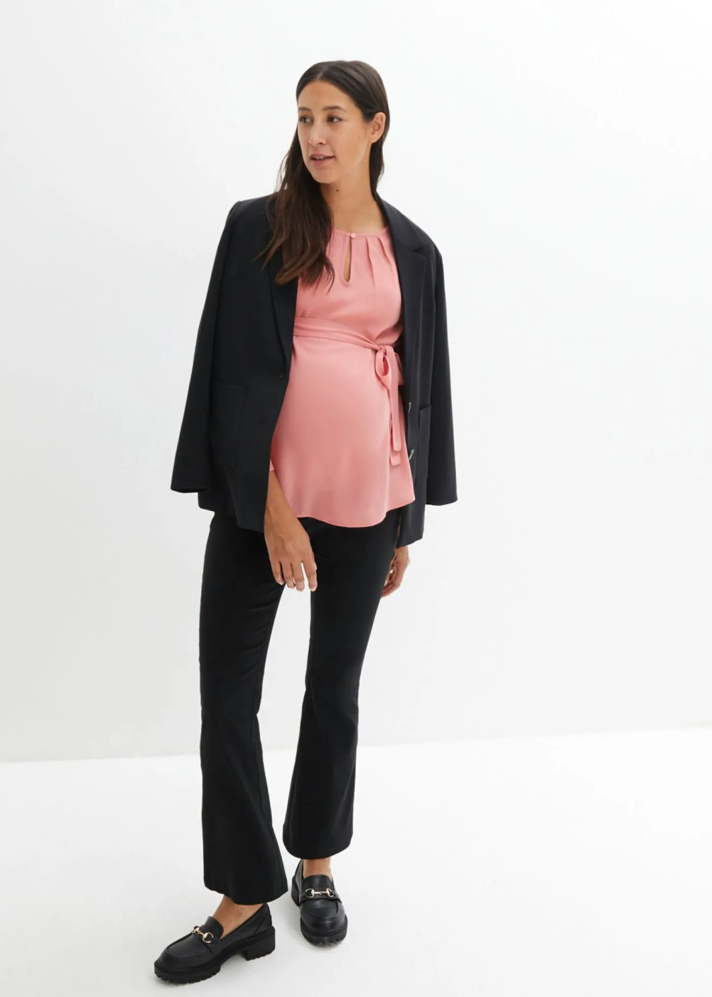 bonprix bonprix Pantalones>Pantalón elástico con viscosa Negro