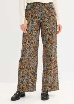 Mujer bonprix bonprix Pantalón elástico de algodón con perneras anchas