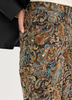 Mujer bonprix bonprix Pantalón elástico de algodón con perneras anchas