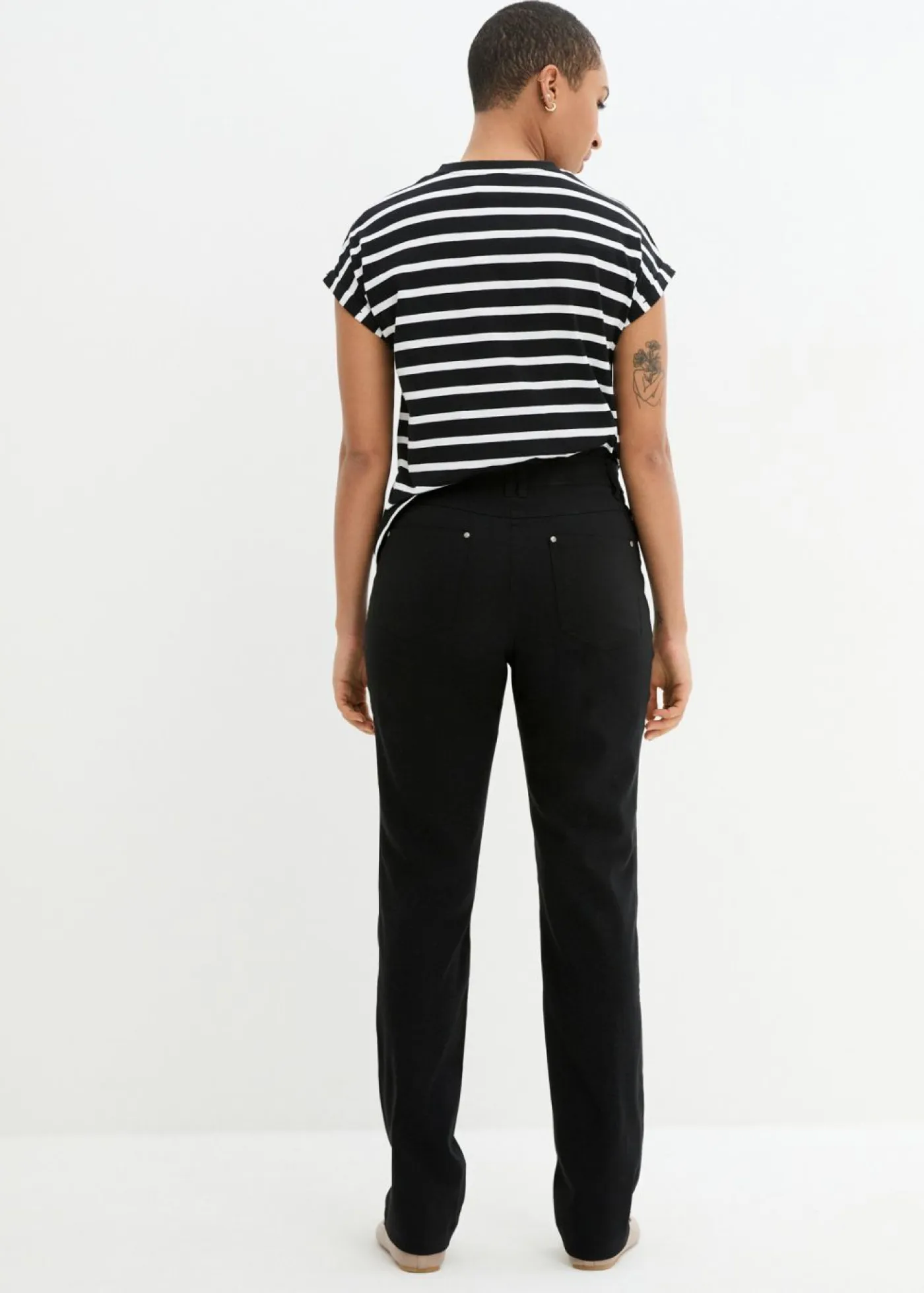 Mujer bonprix bonprix Pantalón elástico de bengalina con cintura cómoda de corte recto