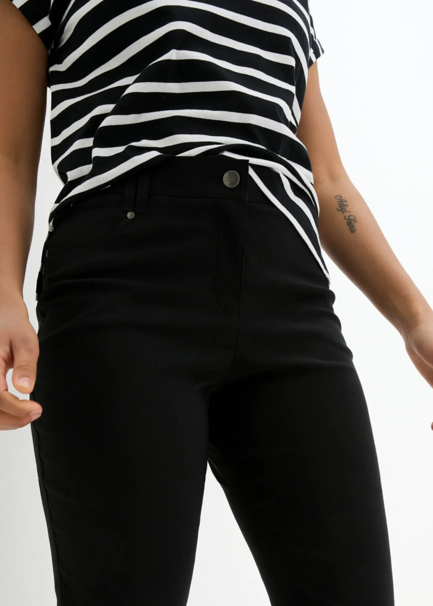 Mujer bonprix bonprix Pantalón elástico de bengalina con cintura cómoda de corte recto