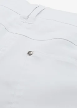 bonprix bonprix Pantalones>Pantalón elástico de bengalina con cintura cómoda de corte recto Blanco