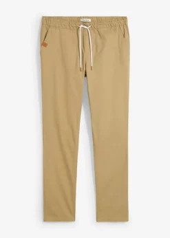 bonprix bonprix Pantalones>Pantalón elástico de corte regular y recto Marrón caqui