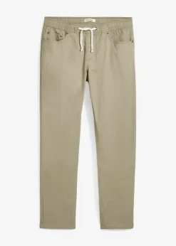 bonprix bonprix Básicos En Rebajas|Pantalones>Pantalón elástico de corte regular y recto Caqui nuevo