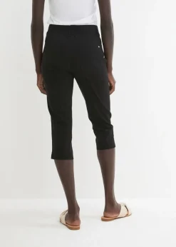 Mujer bonprix bonprix Pantalón elástico de corte capri con cintura elástica