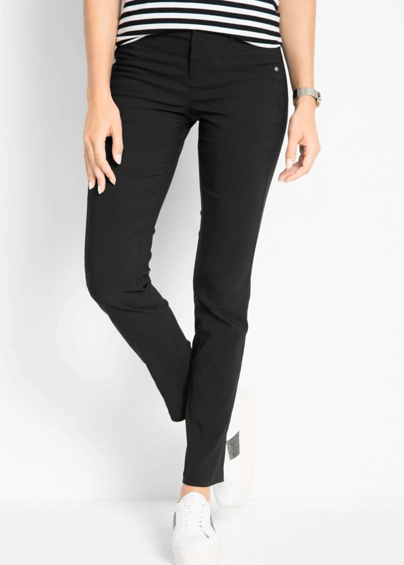 Mujer bonprix bonprix Pantalón elástico de corte recto de bengalina