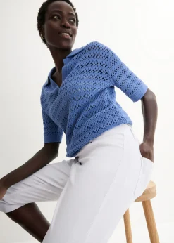 Mujer bonprix bonprix Pantalón elástico de corte capri con cintura elástica