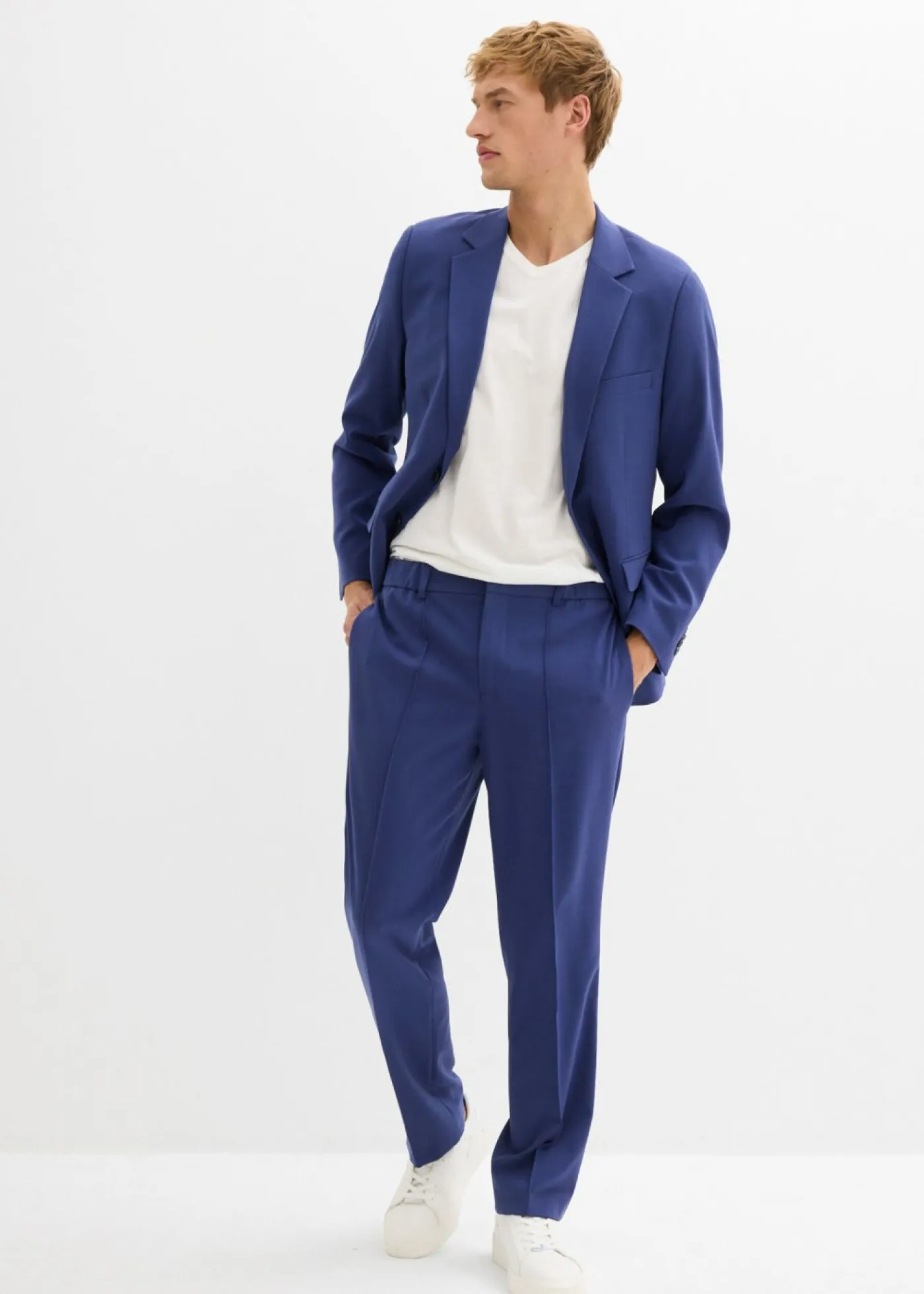 bonprix bonprix Trajes|Pantalones>Pantalón elástico de traje con corte regular Azul oxford