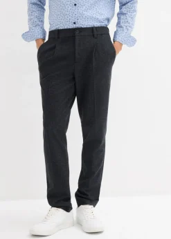 bonprix bonprix Pantalones>Pantalón elástico de traje con cinturilla cómoda y corte regular Azul marino jaspeado