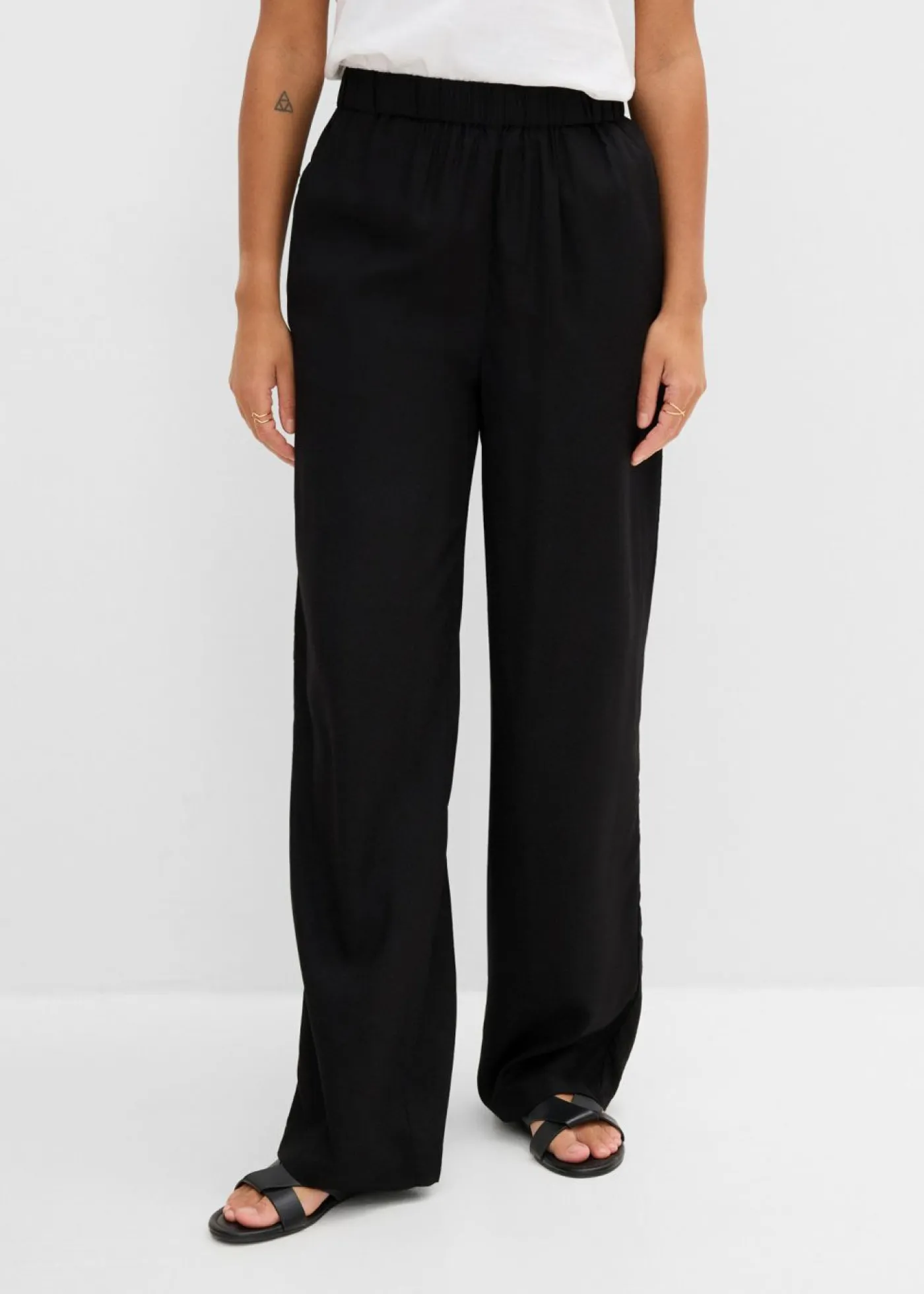 Mujer bonprix bonprix Pantalón elástico de viscosa con cinturilla cómoda