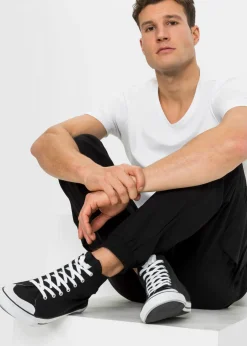 Hombre bonprix bonprix Pantalón elástico sin cierre con bolsillos tipo cargo y corte holgado