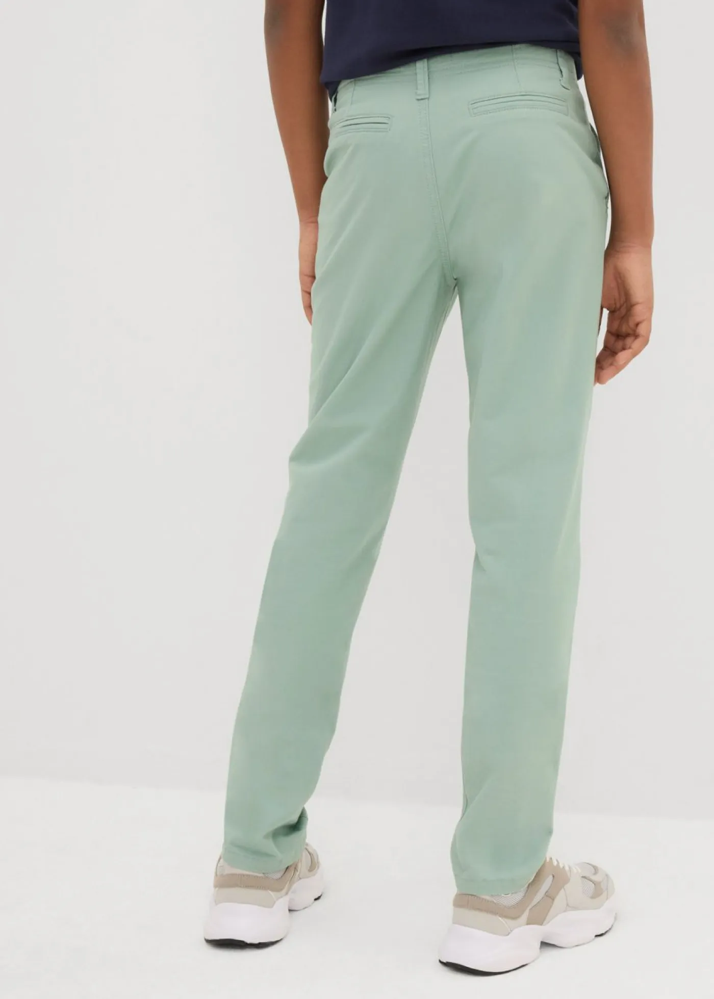 bonprix bonprix Ropa 9 A 16 Años·Pantalones>Pantalón elástico tipo chino con cintura ajustable y corte ajustado/recto Verde pastel