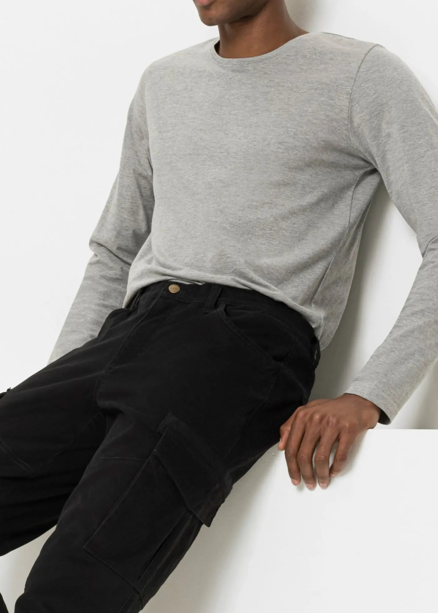 Hombre bonprix bonprix Pantalón elásticos, slim fit, con bolsillos cargo, straight