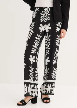 Mujer bonprix bonprix Pantalón estampado de viscosa fluida
