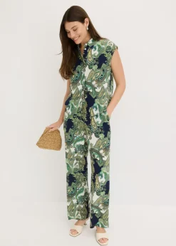 Mujer bonprix bonprix Pantalón estampado de viscosa fluida