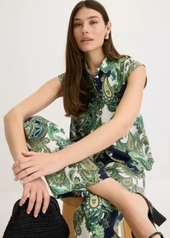 Mujer bonprix bonprix Pantalón estampado de viscosa fluida