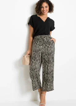 Mujer bonprix bonprix Pantalón estampado de viscosa fluida