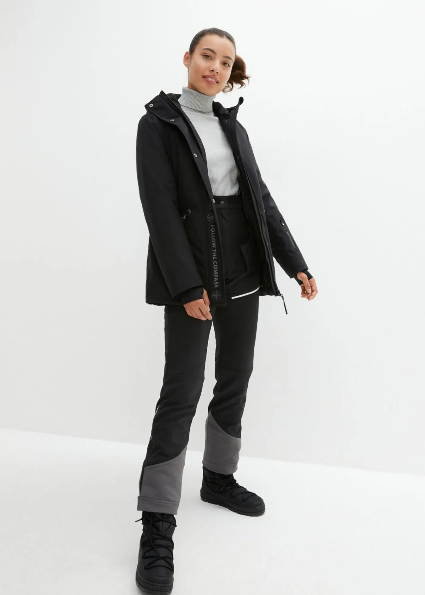 bonprix bonprix Ropa Para El Aire Libre|Ropa Deportiva>Pantalón funcional de softshell elástico y repelente al agua Negro