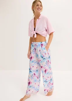 Mujer bonprix bonprix Pantalón largo de pijama de satén brillante