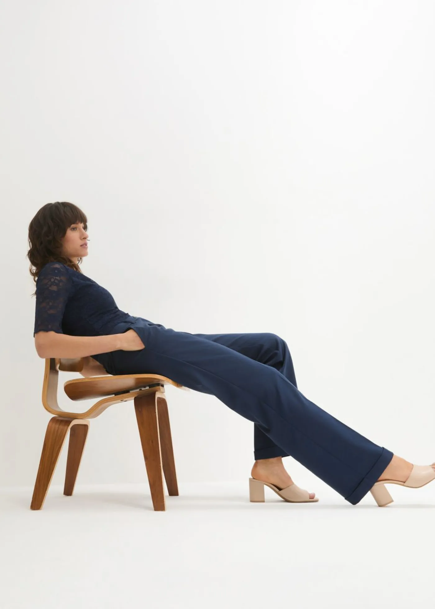 bonprix bonprix Pantalones>Pantalón Marlene Azul marino