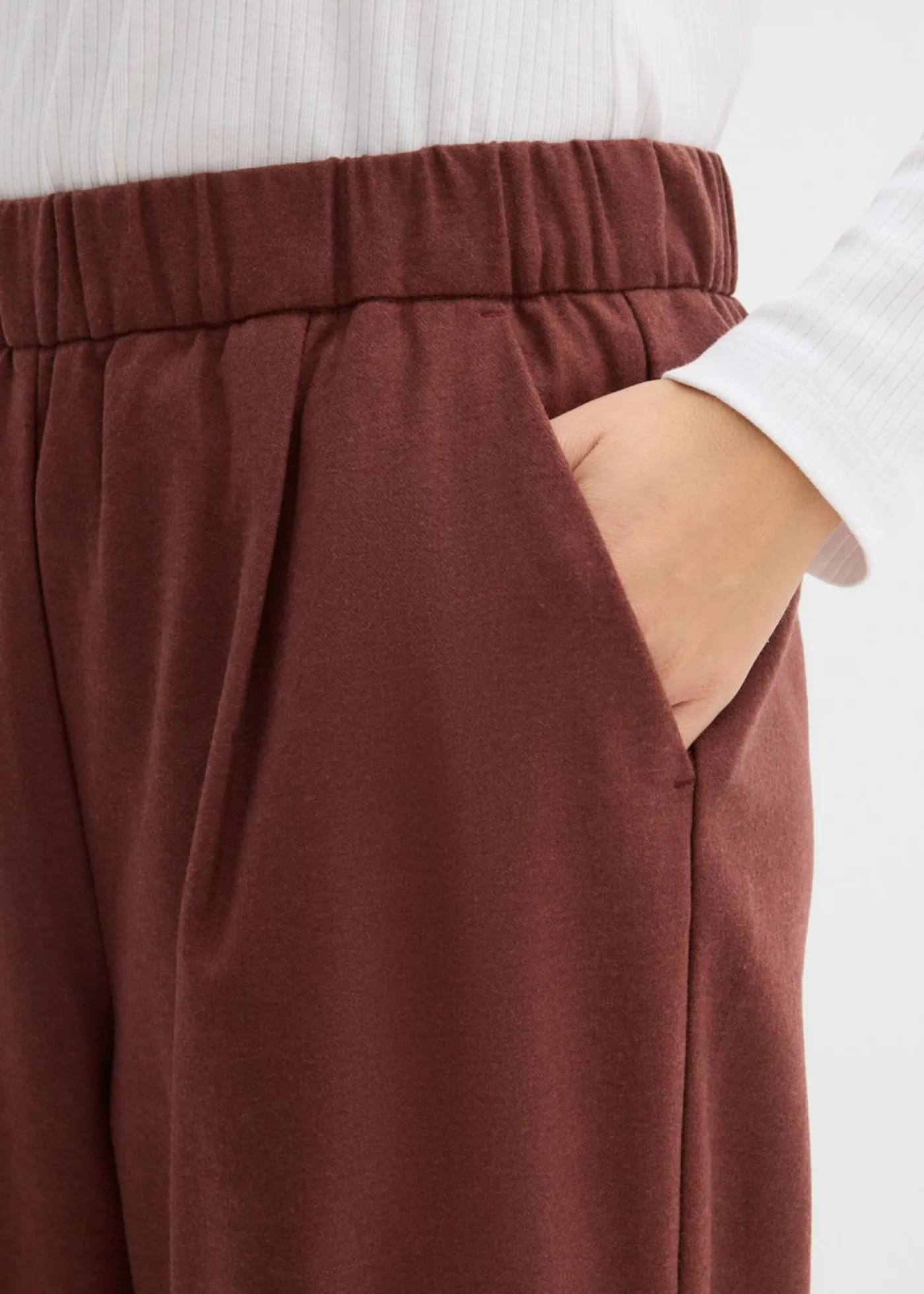 bonprix bonprix Pantalones>Pantalón Marlene con aspecto de lana Café jaspeado