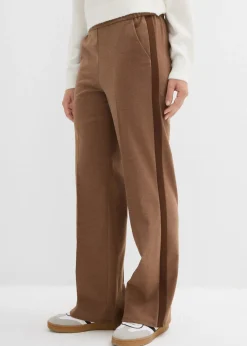 bonprix bonprix Pantalones>Pantalón Marlene con aspecto de lana marrón pimienta moteado