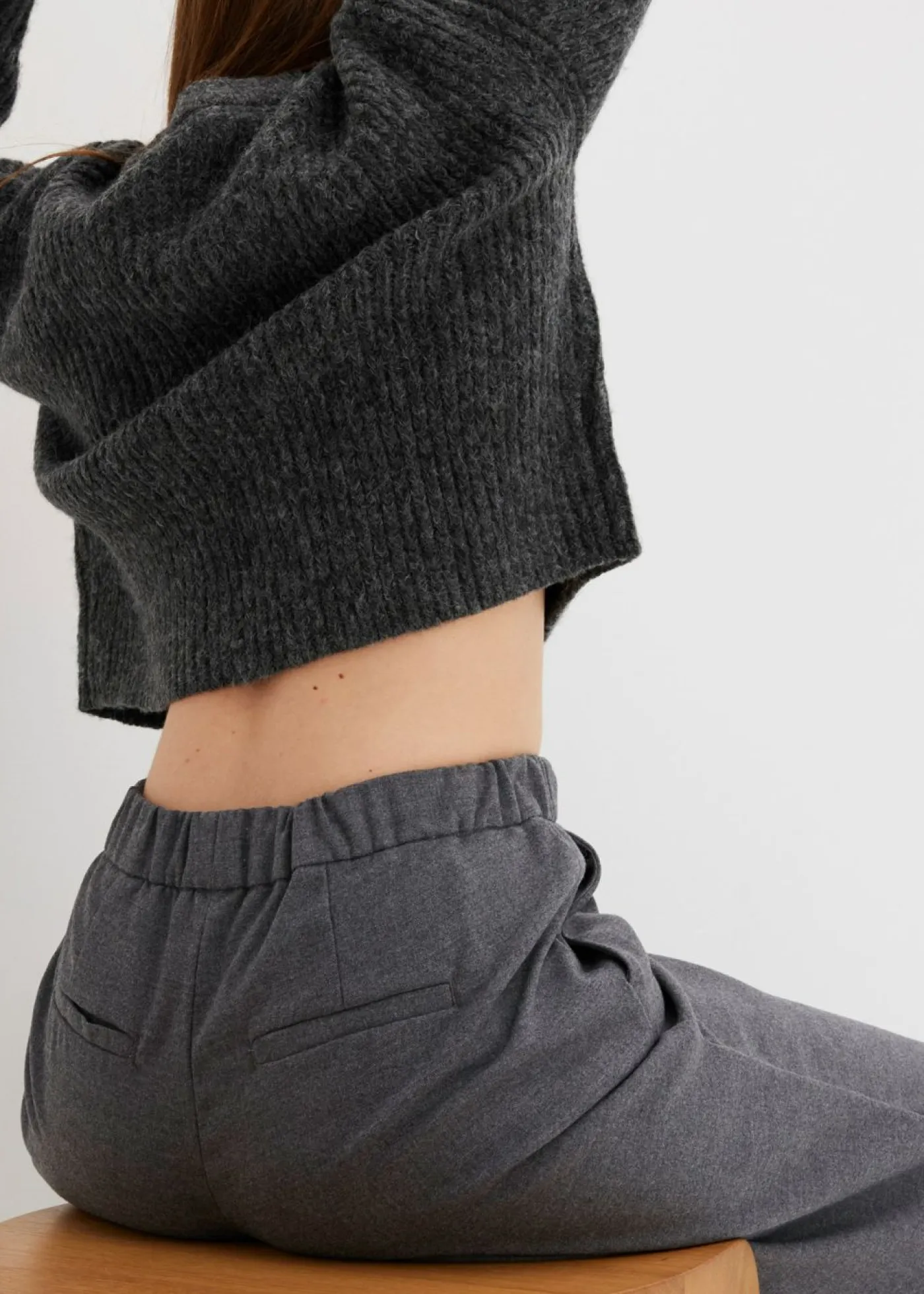 Mujer bonprix bonprix Pantalón Marlene con aspecto de lana