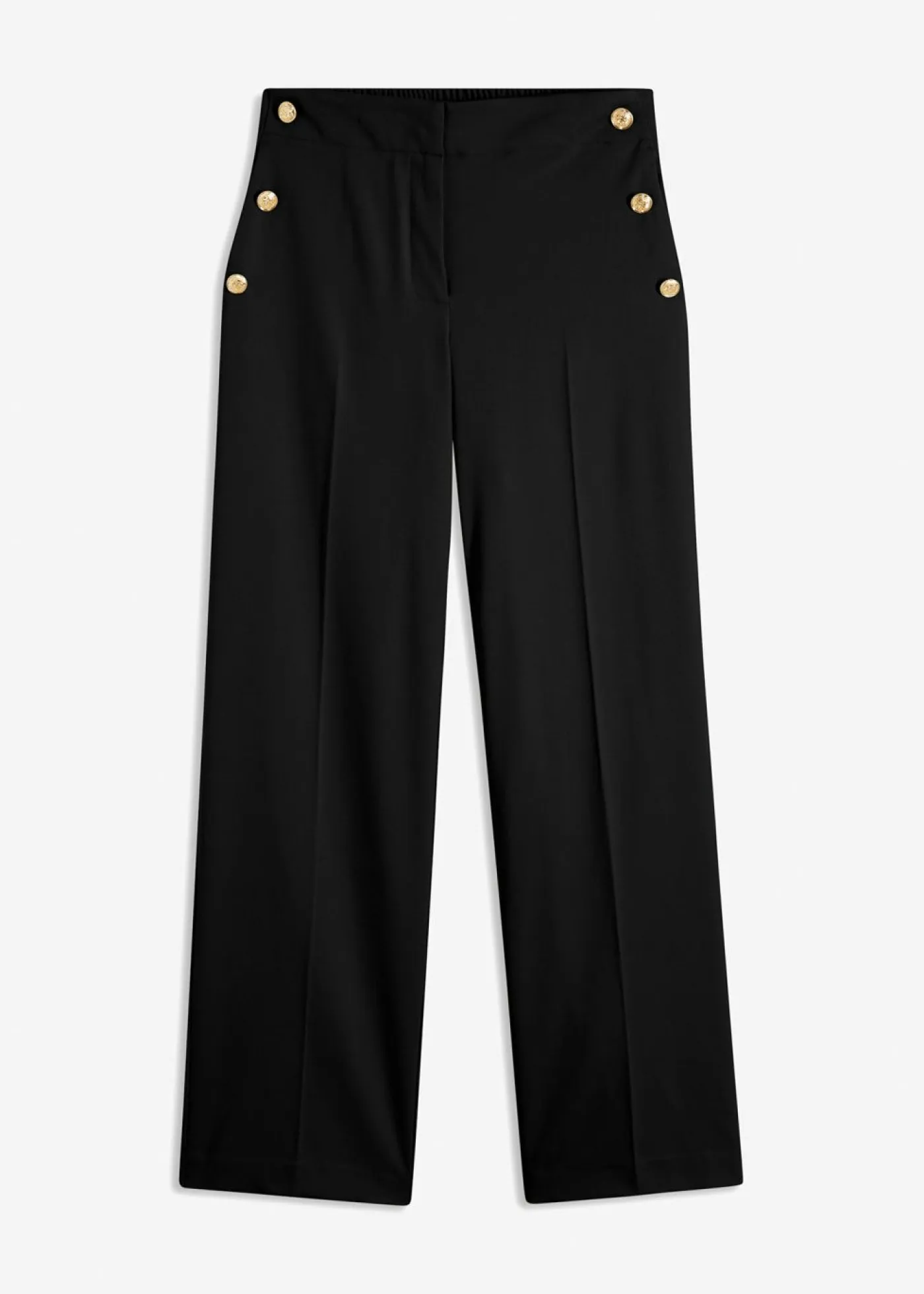 bonprix bonprix Pantalones>Pantalón Marlene con botones decorativos Negro