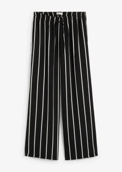 bonprix bonprix Esenciales|Pantalones>Pantalón Marlene con cintura elástica negro-blanco lana con rayas