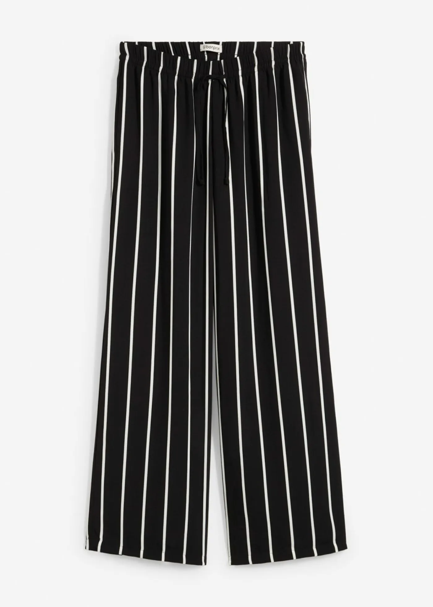 bonprix bonprix Esenciales|Pantalones>Pantalón Marlene con cintura elástica negro-blanco lana con rayas