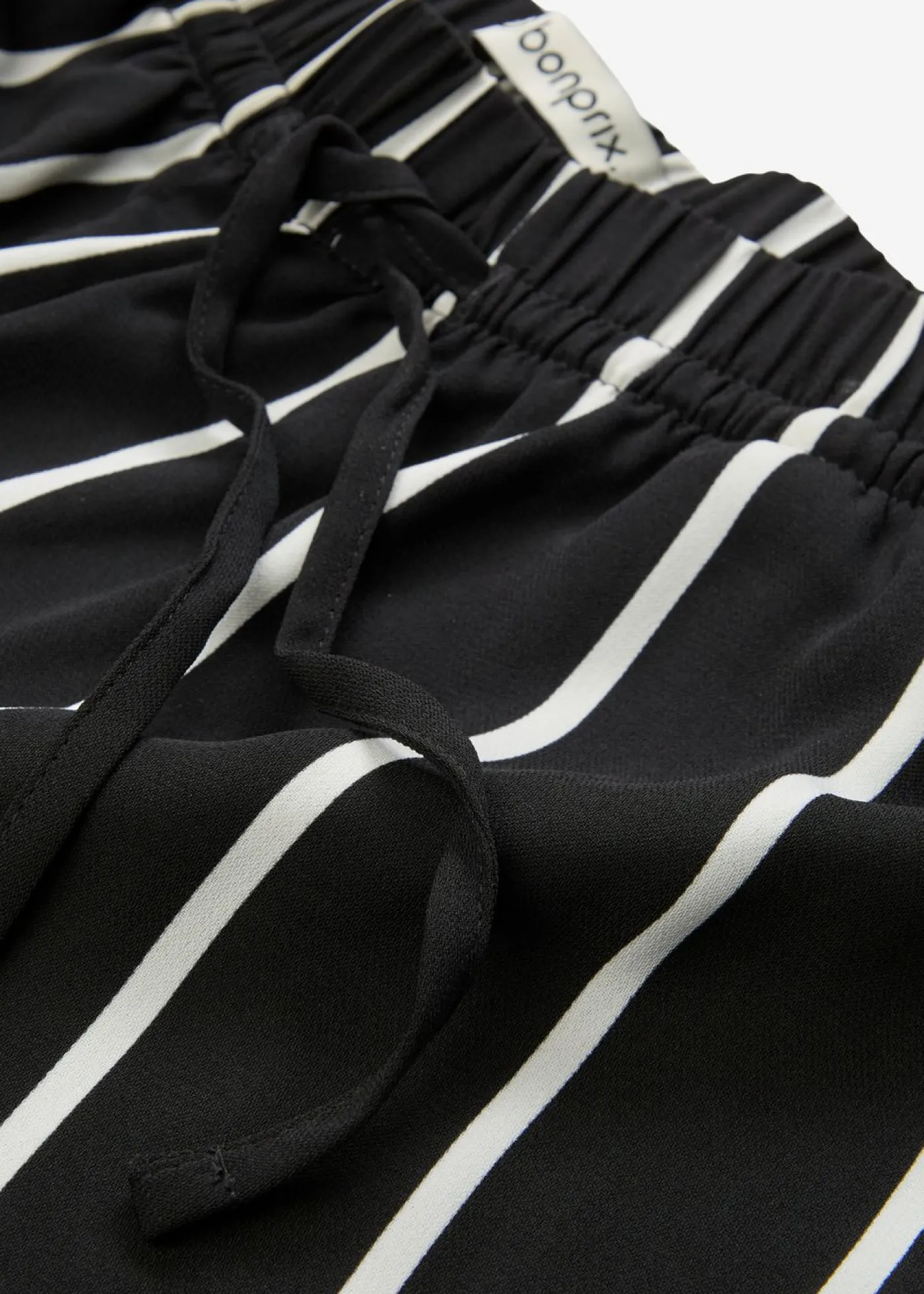 bonprix bonprix Esenciales|Pantalones>Pantalón Marlene con cintura elástica negro-blanco lana con rayas