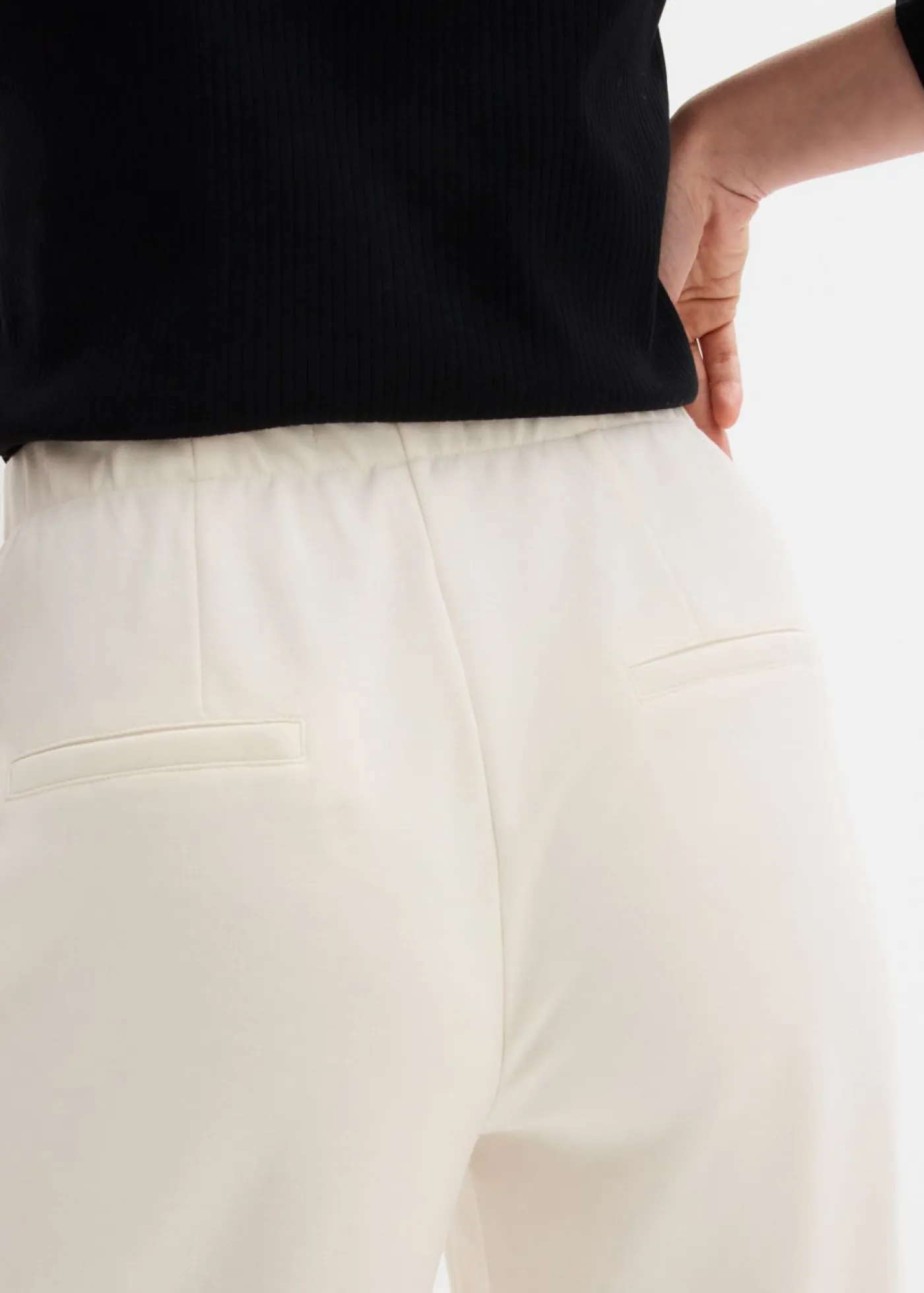 bonprix bonprix Pantalones>Pantalón Marlene de cómodo tejido Punto di Roma blanco perla