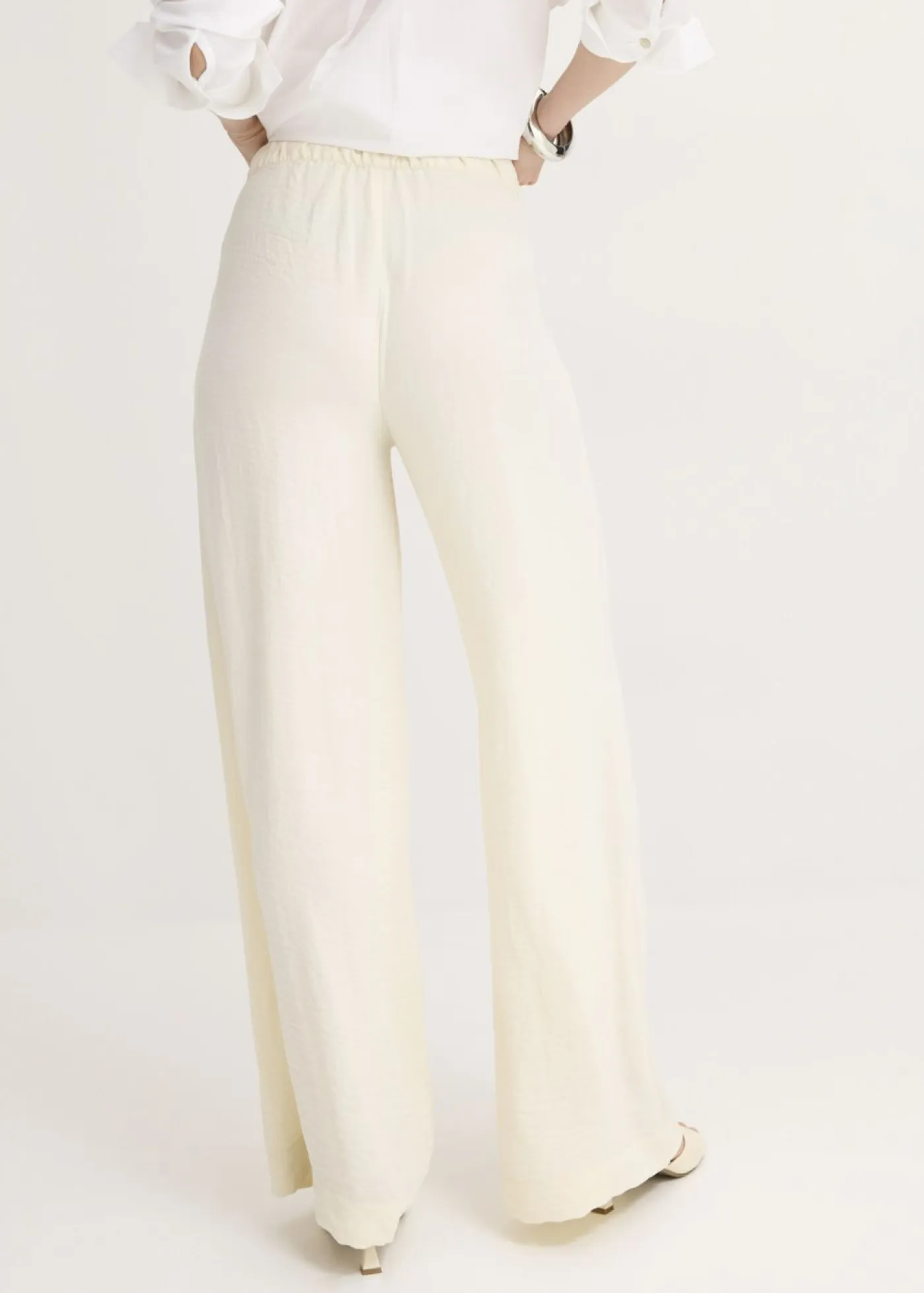 bonprix bonprix Pantalones>Pantalón Marlene de crepé ligero Beige natural