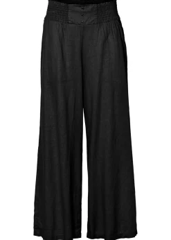 bonprix bonprix Pantalones>Pantalón Marlene de mezcla vaporosa de lino Negro