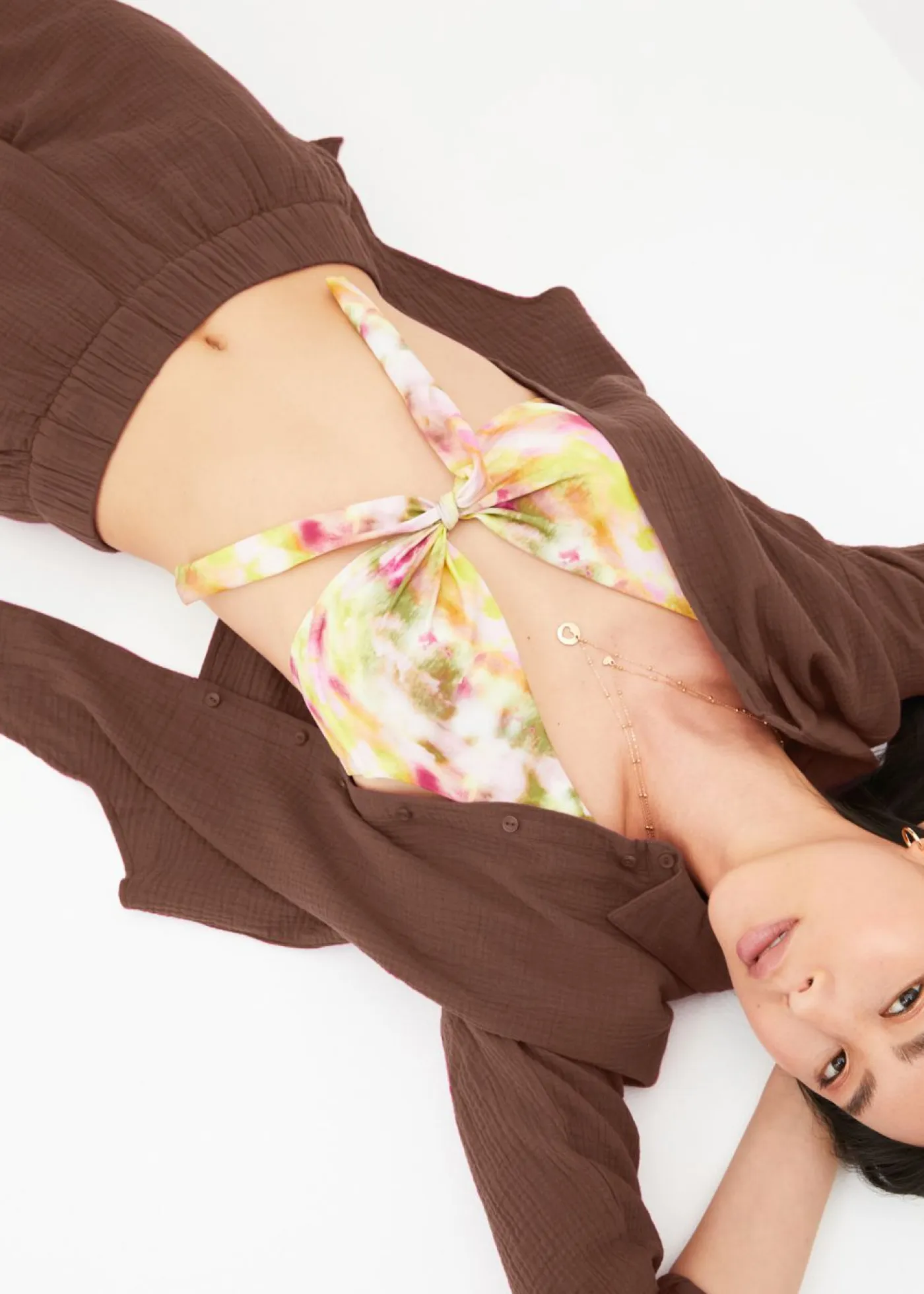 bonprix bonprix Pantalones|Novedades>Pantalón Marlene de muselina de algodón marrón